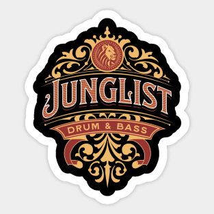 JUNGLIST  - Drum & Bass Ornament (Gold/red) Sticker